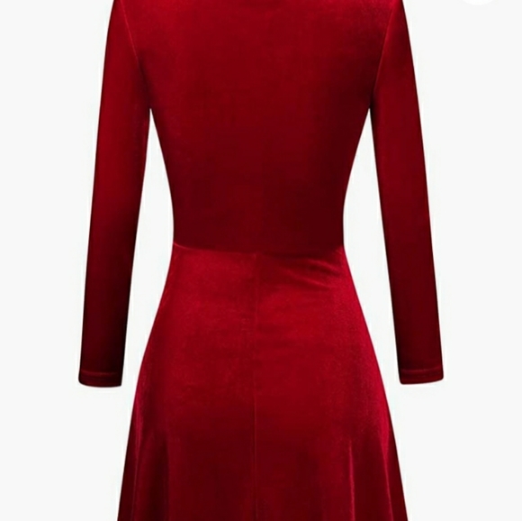 ⭐🆕Wine red velvet dress - Picture 5 of 7